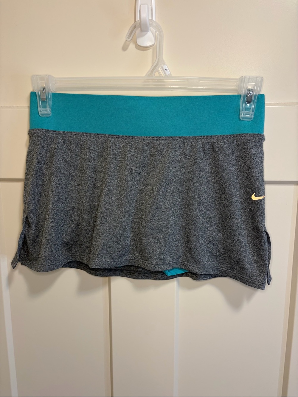 Nike Grey Skirt with Shorts Underneath with Teal Waistband